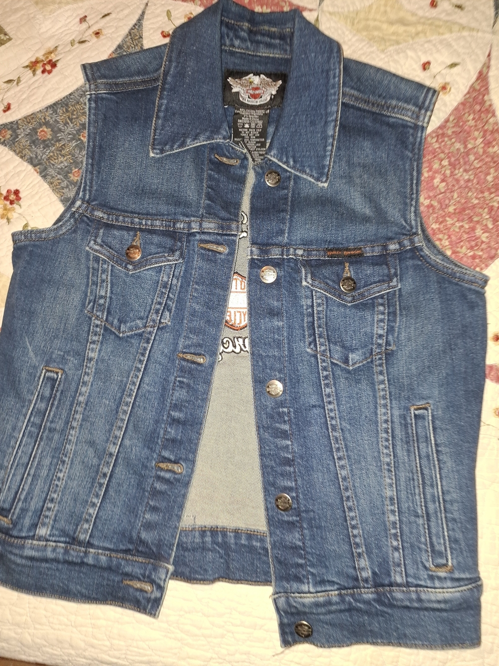Harley-Davidson Medium Blue Denim Women's Sleeveless Vest